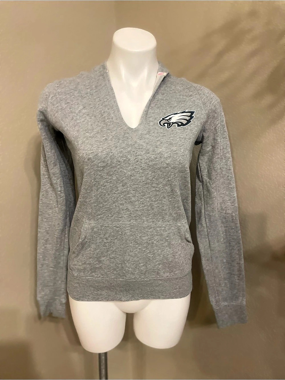 PINK Gray Logo Hoodie Like New